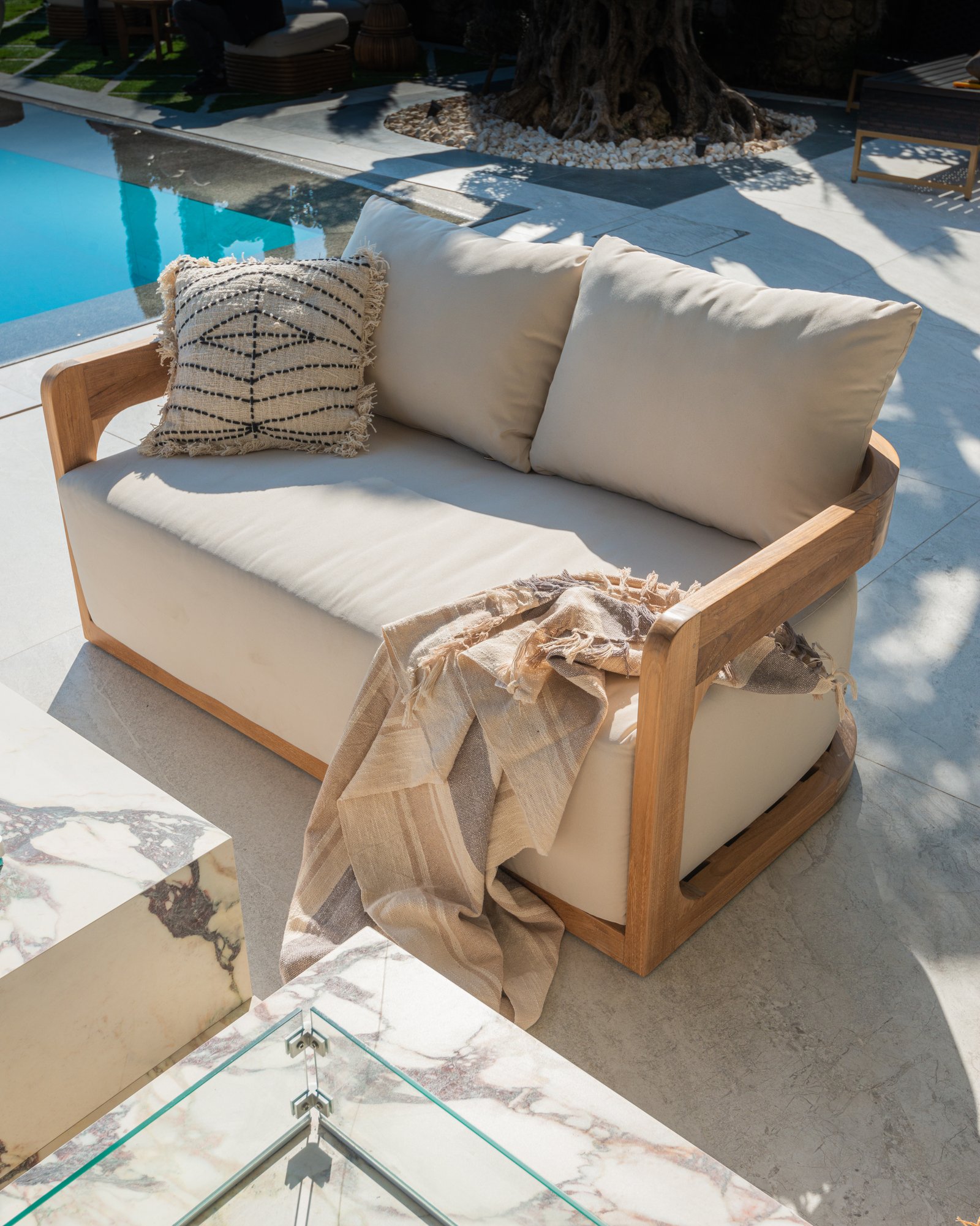 IBIZA SOFA TEAK 2 SEATER Thumbnail
